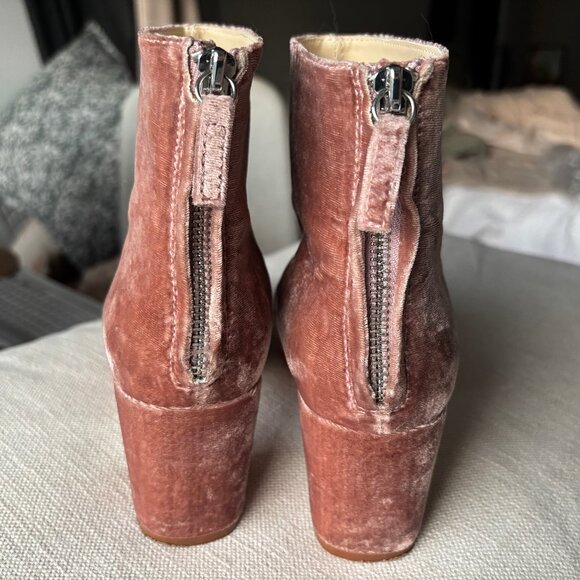 Sz7 Zara Velvet Ankle Boots in Blush Pink - Picture 3 of 14